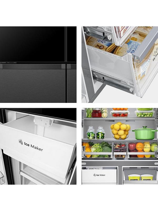 Hisense PureFlat Elite RQ5X560SFLEF Cross Door American Fridge Freezer - Black Glass and Stainless Steel - Image 5